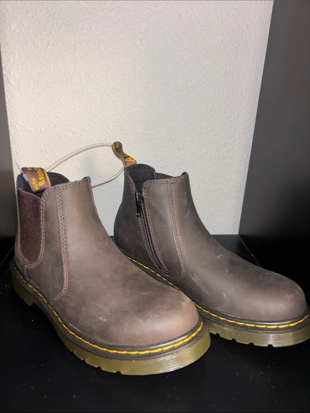 Dr. Martens Brown Leather Chukka Boots with Yellow Welt